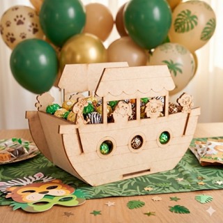 Kits com 5, 10 e 15 Centros de Mesa Arca de Noé Aniversários Lembrancinhas Convidados Cachepô MDF em Oferta na Shopee