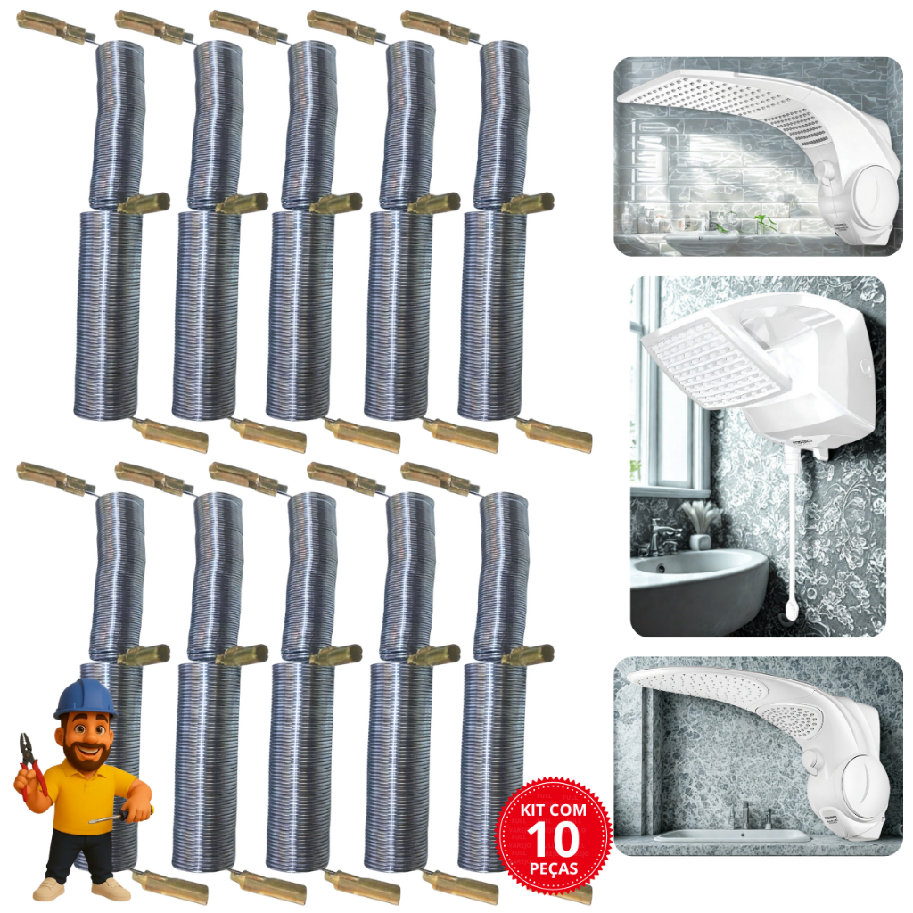 Kit 10 Resistência Chuveiro 7500w 220v Duo Shower Turbo Duo Shower Futura Multi Eletrônico - PMR