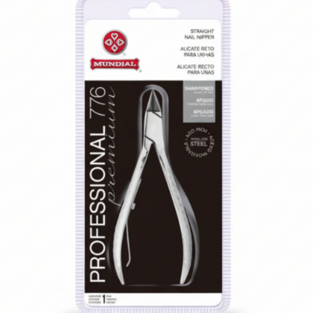 Alicate Cortador Unha Mundial 776 Profissional Aço Inox Lâmina Reta Esterilizável Manicure Pedicure