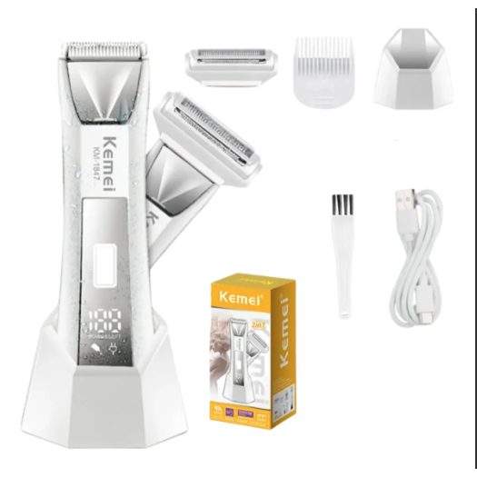 Aparelho Depilador Feminino Recarregável Aparador De Pelos Facial Corporal Kemei KM-1847