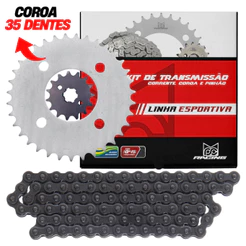 Kit Relação Titan Fan 125 2000 a 2008 Reduzida 35 Dentes