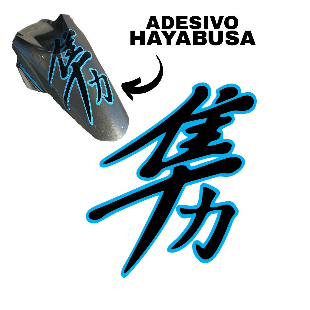Adesivo Hayabusa Paralama Dianteiro 23x15cm Fan Titan Start Bros Pop