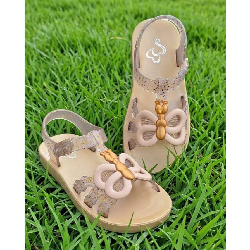 Sandália Infantil BORBOLETA COLORIDA 3D Menina Jelly leve antiderrapante envio Imediato