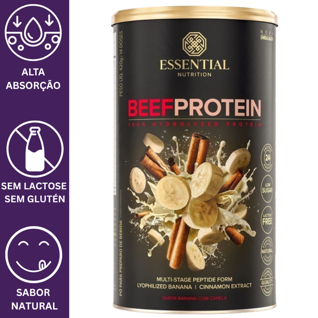 Beef Protein Sabor Banana com Canela 420g – Essential Nutrition