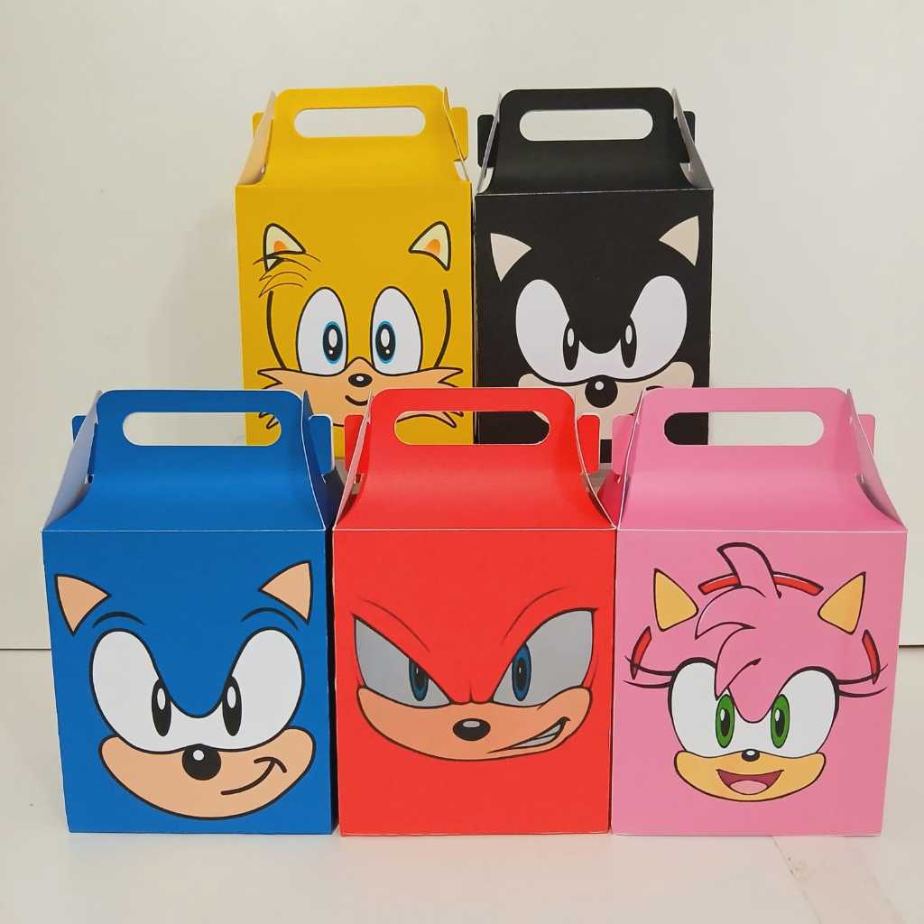 20 Caixinhas Maleta / Maletinha Sonic - Lembrancinha - Aniversário - Pegue e Monte - PRONTA ENTREGA