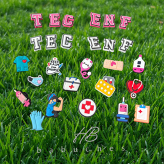 Kit Pins/Bottons Para Babuche Letras+emborrachados  Profições - TEC ENF em Oferta na Shopee