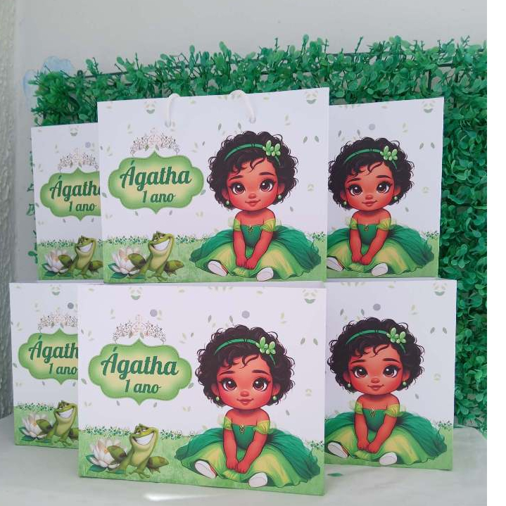 SACOLA PRINCESA TIANA ( PEGUE E MONTE ) 16*20 /lembrancinha personalizada Tiana para festa e aniversario infantil Tiana