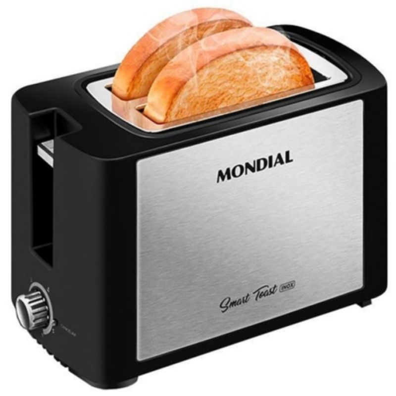 Torradeira Elétrica 2 Pães 110V Inox Tostador Ajuste de Nível Compacta