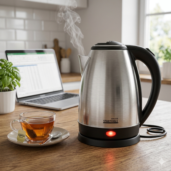 Chaleira Elétrica Inox Startools 2L  - Desligamento Automático - Prata Premium 110V