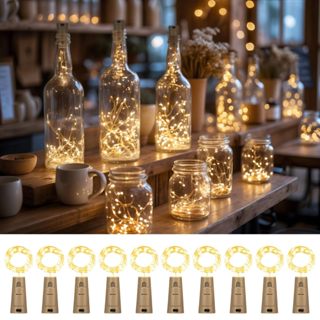 Kit 30/50 Rolha De Led Luz Fio Fada Luzes De Fada Luzes De Led 2m 20 Led Garrafa + Bateria em Oferta na Shopee