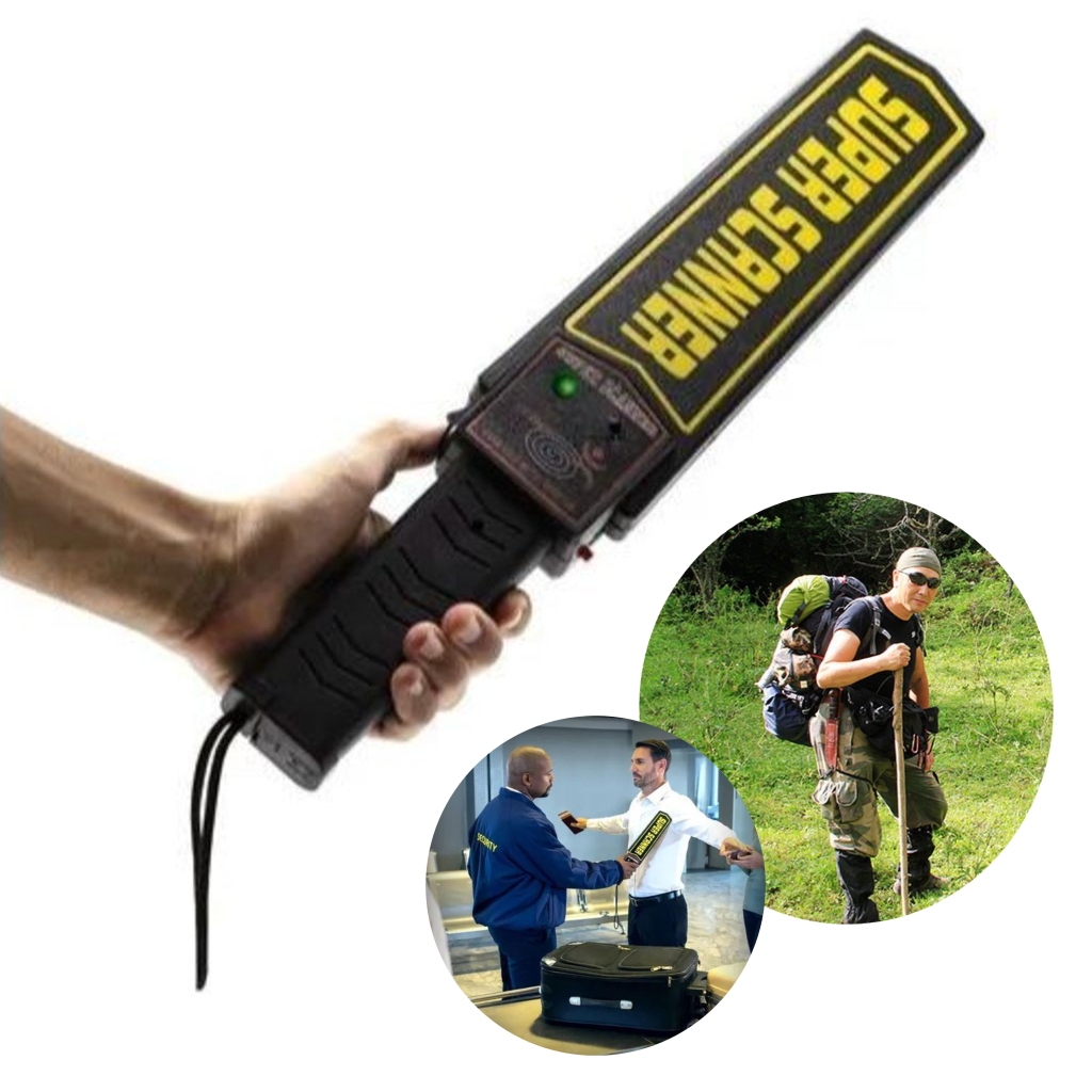 Detector de Metais Portátil Super Scanner Alta Sensibilidade com Alarme Sonoro e Vibração