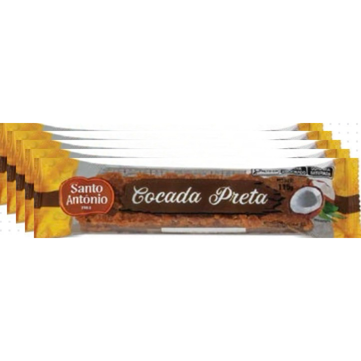 kit 5 cocada preta 115g barra santo Antônio