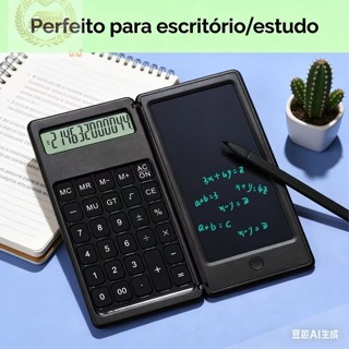Calculadora 2 Em 1 Com Bloco De Notas Digital Portátil Anotações E Cálculos em Oferta na Shopee