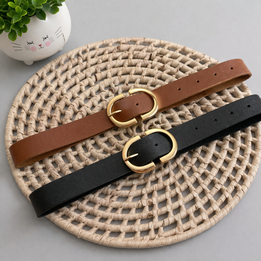 Cinto Infantil de Menina Fivela Oval Dourado Mini Diva Blogueirinha