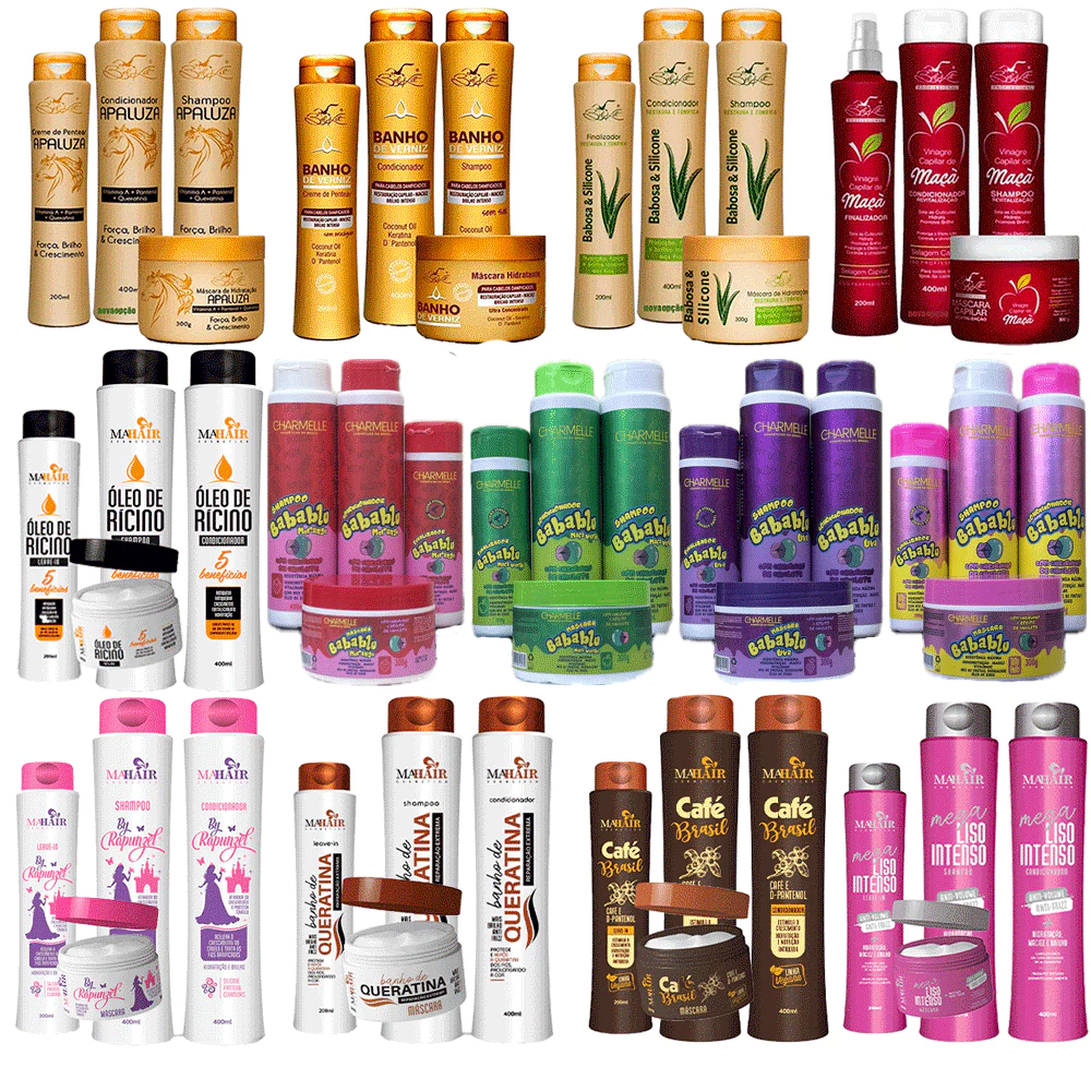 Kit 12 Produtos = Shampoo + Condicionador + Máscara + Creme Pentear | Belkit Mahair em Oferta na Shopee