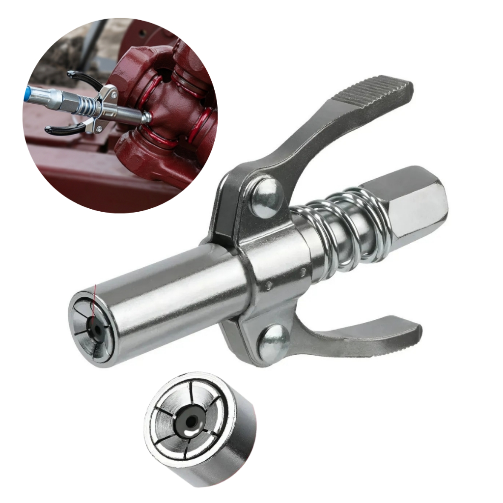 Bico Acoplador Graxeiro Pistola Engate Rápido Aplicador Graxa 10000psi Premium Resistente