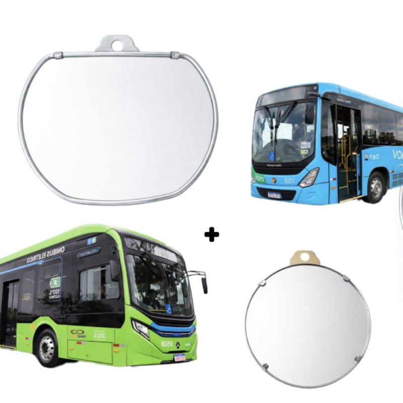 espelho retrovisor auxiliar grande + médio com prendedor para ônibus e caminhão em Oferta na Shopee