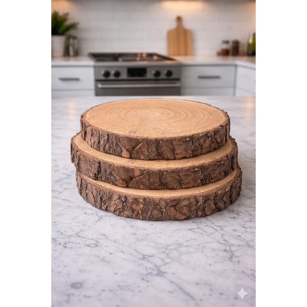 Bolachas 10 a 20Cm Decorativas De Madeira Rustica Tronco De Árvore Reflorestada Decoração Enfeite