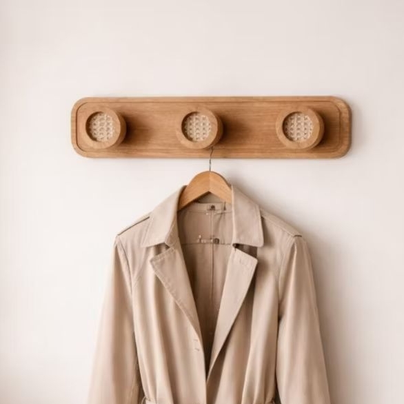 Cabideiro Gancho de Parede em MDF para Roupas Bolsas Mochilas Acessórios Decorativo Minimalista