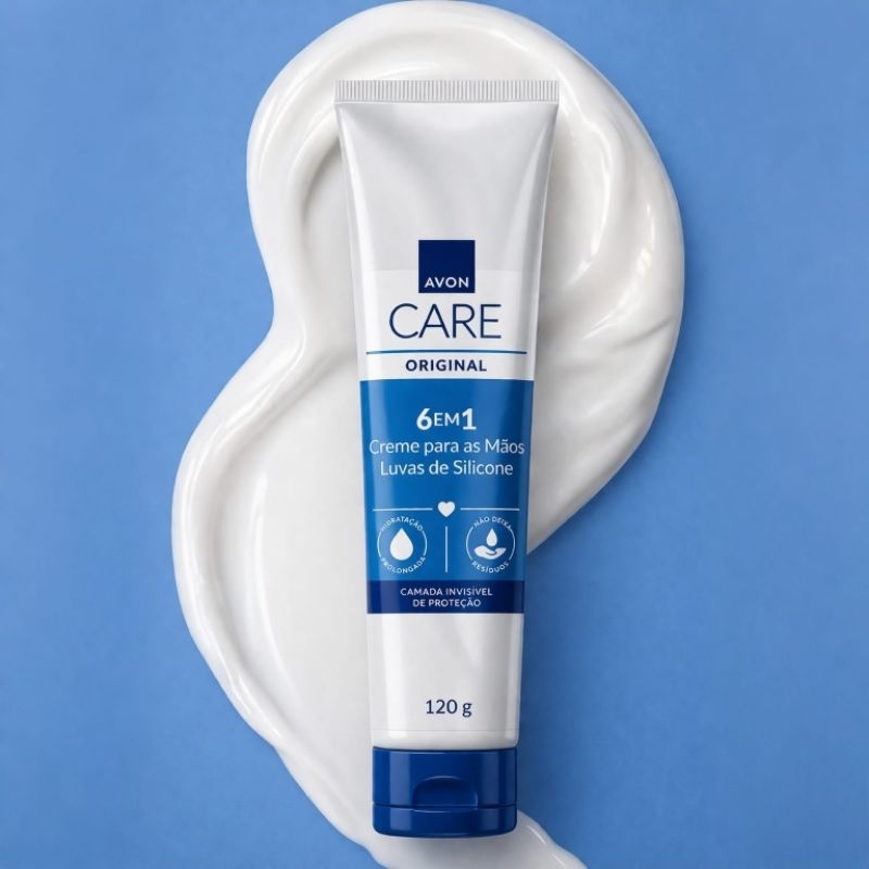 Creme Hidratante Luvas de Silicone Avon Care Original 6 em 1 Proteção Duradoura 120g