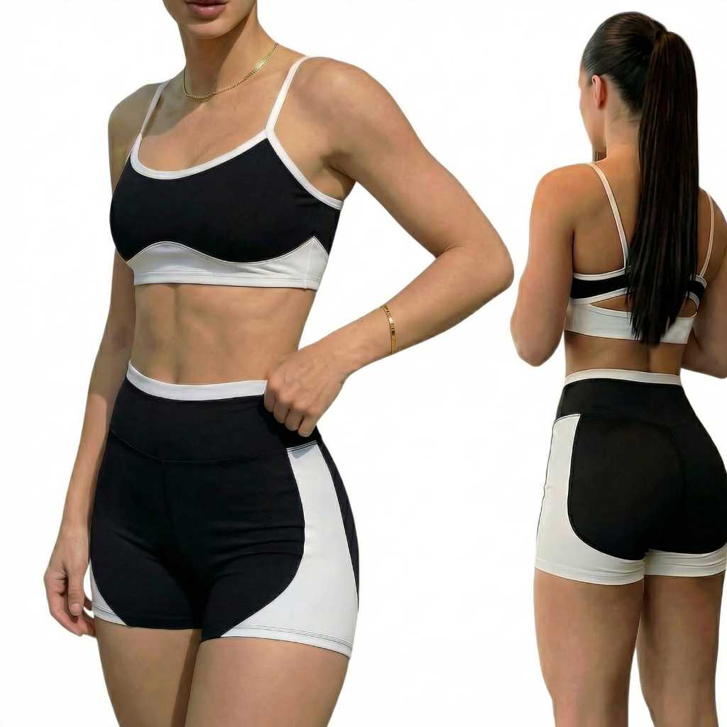 Conjunto Fitness Modern Color Shorts Recorte Estratégicos Top  Duplo Up Recortes