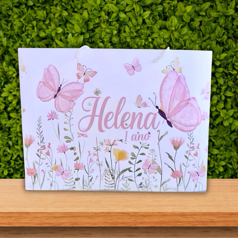 Sacolinha Personalizada Jardim Encantado das Borboletas Pegue e Monte - Lembrancinha Jardim| Festa