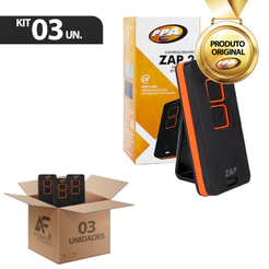 Kit 3 Controle Remoto Ppa Zap Portão Alarme Preto Laranja 433MHz