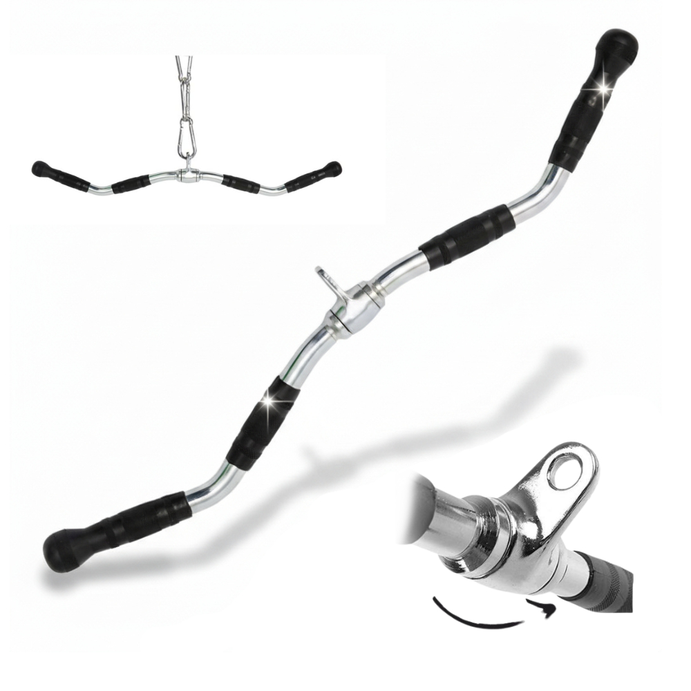 Puxador Barra em M com Alça Emborrachada para Academia Profissional – Musculação Reforçado