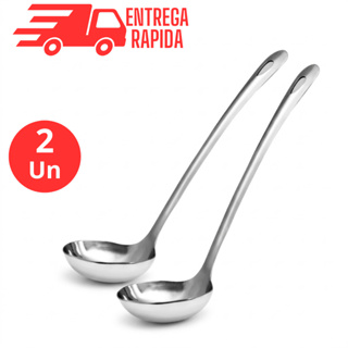 kit 2 Concha de Sopa Feijão Caldos Aço Inoxidável Maciço Resistente Utensilio de Cozinha Grande 30cm em Oferta na Shopee
