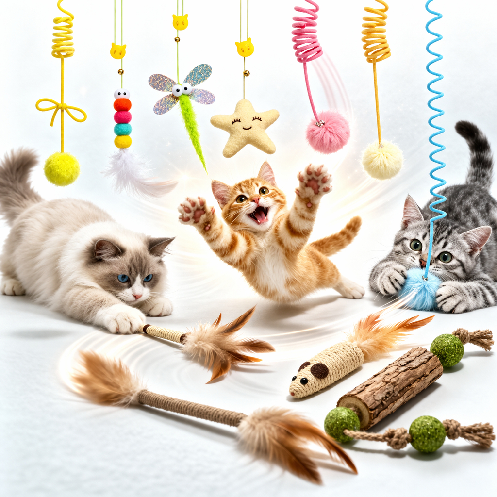 Brinquedo Bola Gato Interativo  Anti Estress  Pendurar Porta Teto Ante estresse Exercício Divertido Lagarta Pena Pet