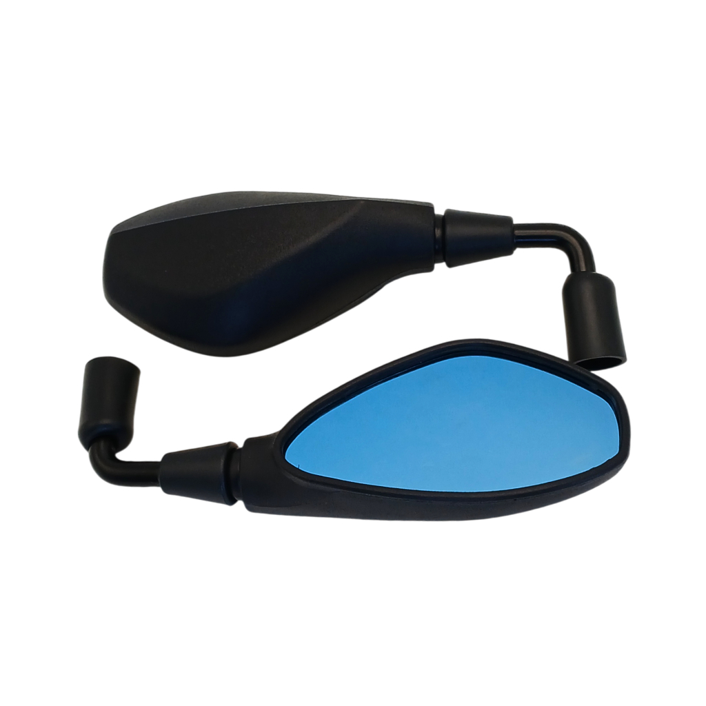 PAR DE RETROVISOR BMW F800 HASTE CURTA REBAIXADA 90° ROSCA HONDA COM LENTE AZUL