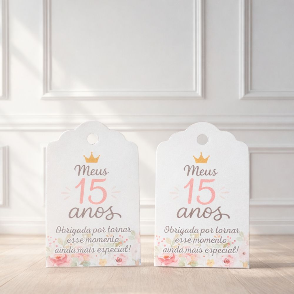 Tag Agradecimento MEUS 15 ANOS em Oferta na Shopee