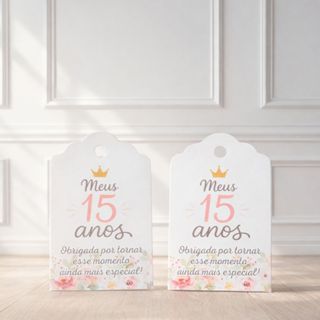 Tag Agradecimento MEUS 15 ANOS em Oferta na Shopee