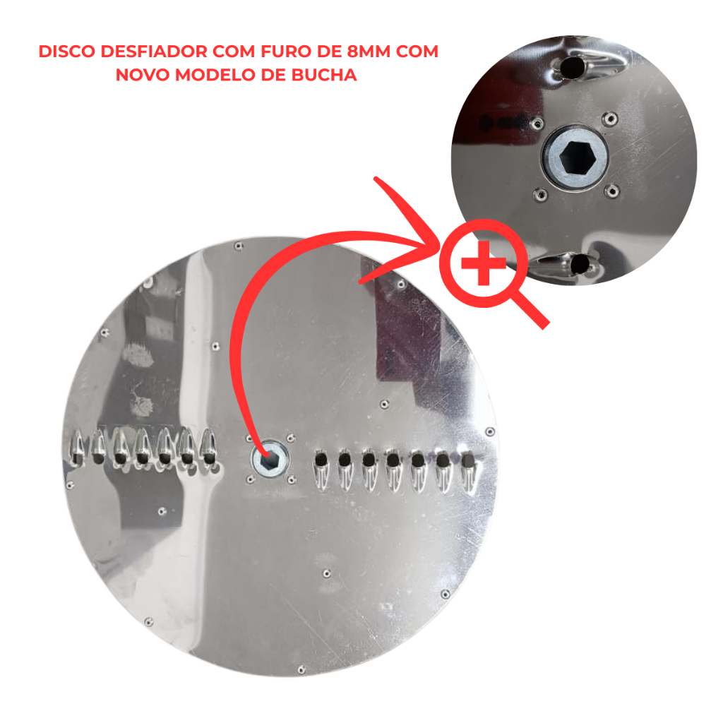 Disco Desfiador/ralador 8mm Base Alumínio Metvisa Mpam E Mpa
