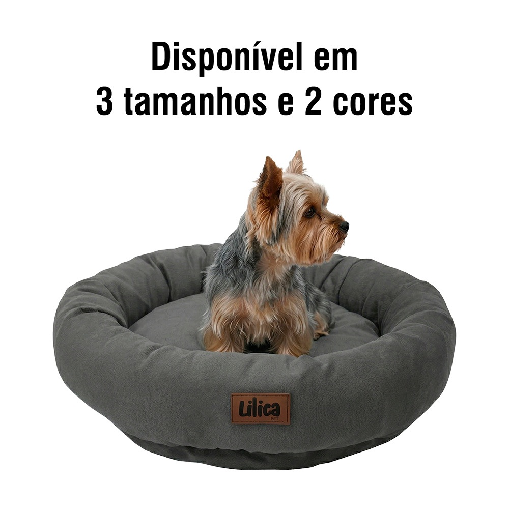Caminha pet redonda veludo enchimento fibra siliconada cama cachorro e gato redonda veludo