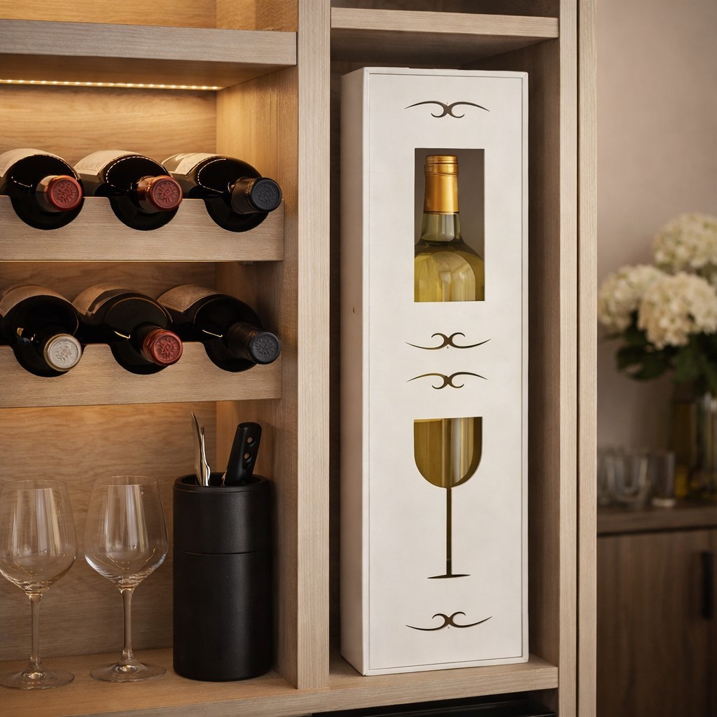 Porta Vinho Decorativo MDF Premium | Caixa Presente Luxo Vazado Elegante 2 Modelos