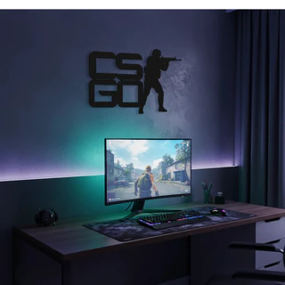 Quadro Decorativo Gamer para parede Cs Go Counter-Strike MDF 3MM Preto - acompanha dupla face