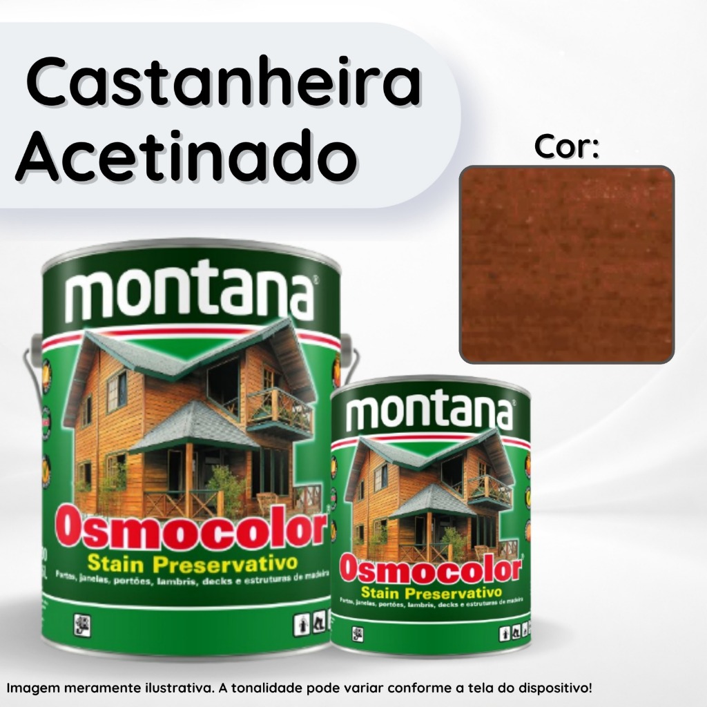 Osmocolor Stain Castanheira Acetinado 900ml e 3,6L Montana Proteção para Madeiras em Oferta na Shopee