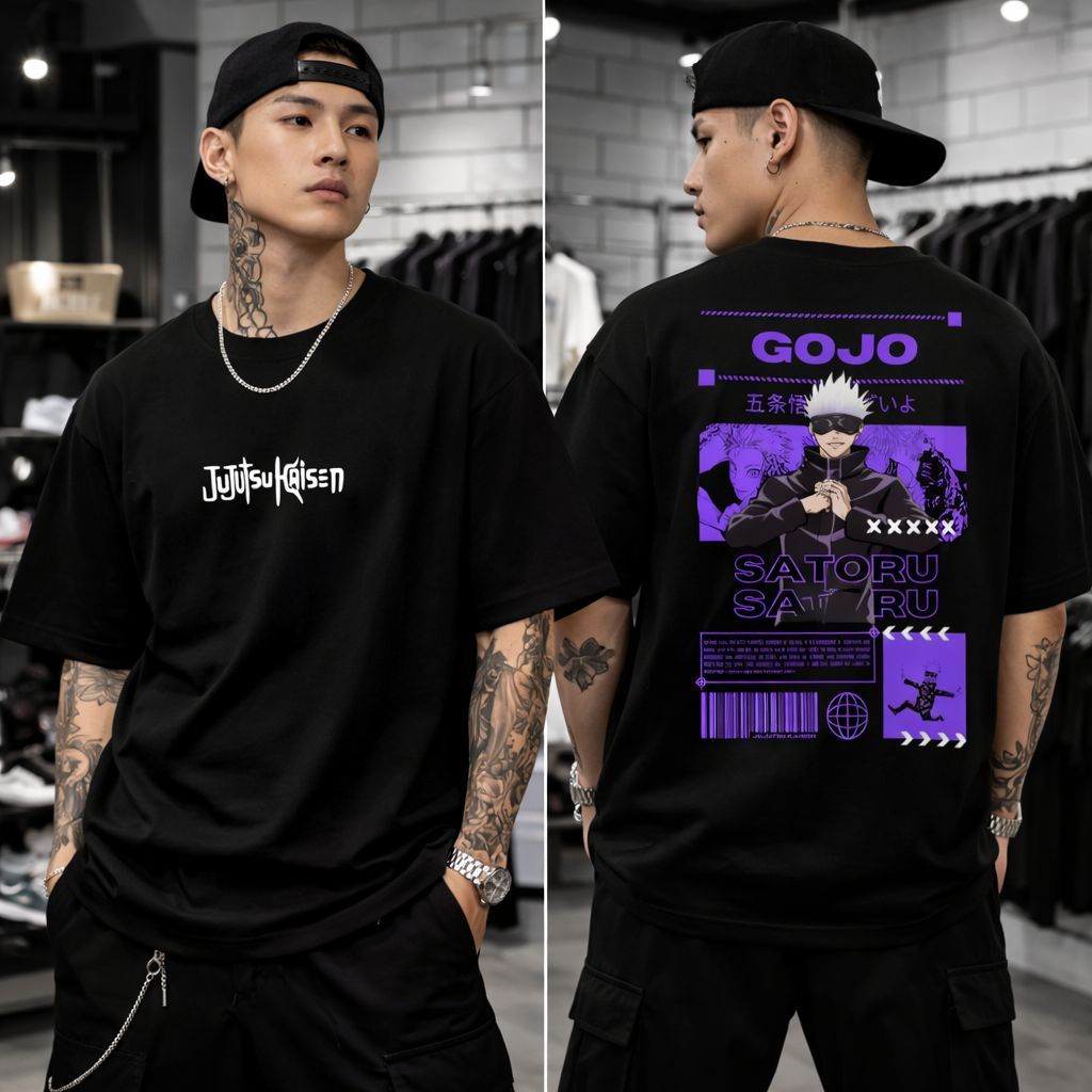 Camiseta Camisa Jujutsu Kaisen Satoru Gojo Streetwear 100% Algodão Premium Confortáve novo lançamento + brinde boné