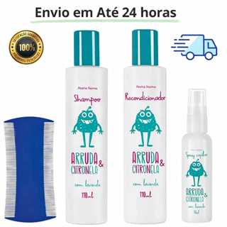 Pente de Piolho e Spray Piolho Mata Piolhos e Lêndeas Arruda e Citronela Abelha Rainha 60ml em Oferta na Shopee