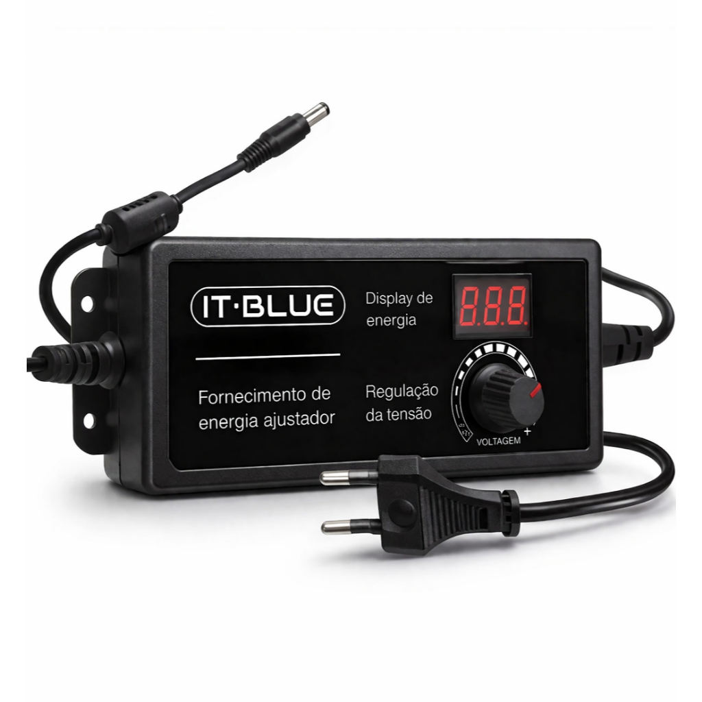 Fonte Ajustável 3-12V 5A Digital Regulável Bivolt Display LED