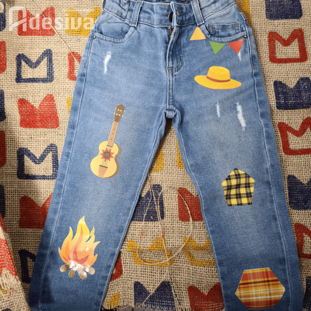 Adesivo Para Roupa Festa Junina Retalho Remendo Em Vinil Cartelas de Adesivos em Oferta na Shopee