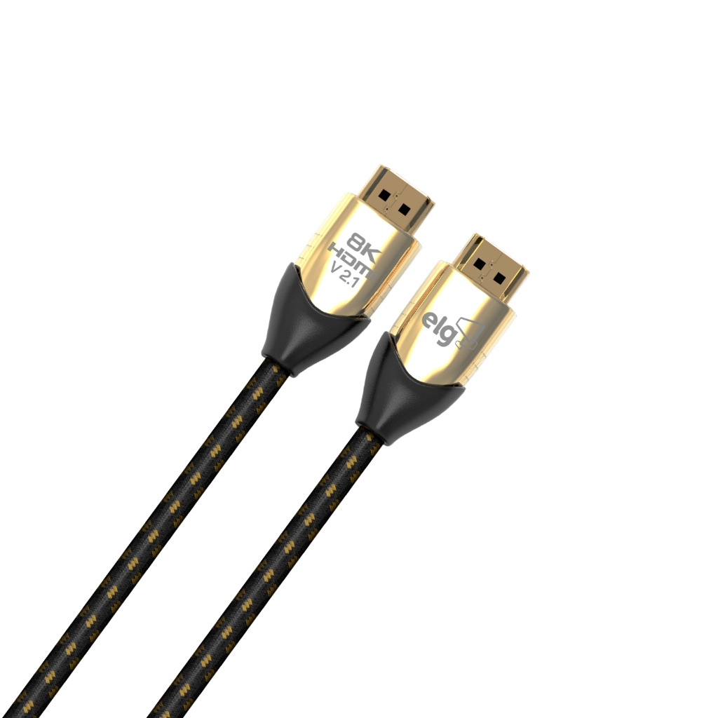 Cabo HDMI Premium 2.1V, 8K 144Hz Ultra HD, 3D Ready, Conectores Ouro 24K, 3m, Preto, HS8K30, ELG