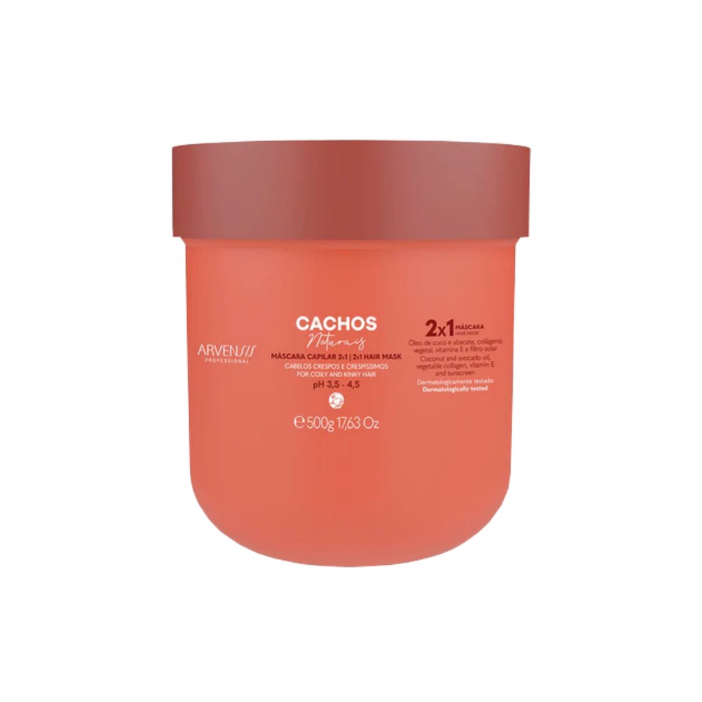 Máscara para Cachos Naturais 2x1 Arvensis 500g - Hidratação e Finalização