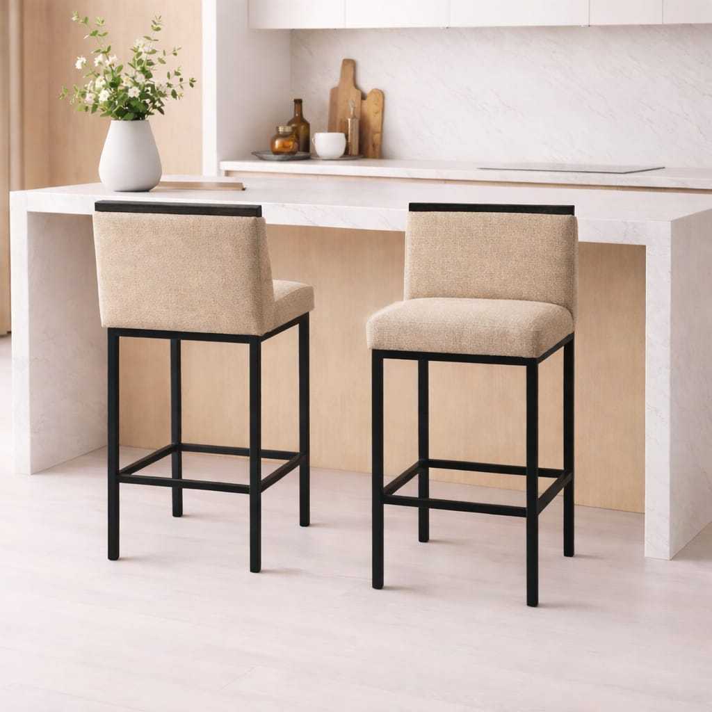 Kit 2 Banqueta Alta Estofada Cozinha Bancada Balcão Moderna Industrial Confortaveis Resistentes 75cm