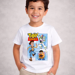 Camiseta Infantil Toy Store Woody Bud Fazendeiro em Algodão Premium Blusa Juvenil e Adulto