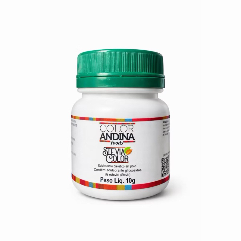 Adoçante Stevia Color Andina 10g - Natural, Sem Gosto Amargo e Sem Aditivos Artificiais