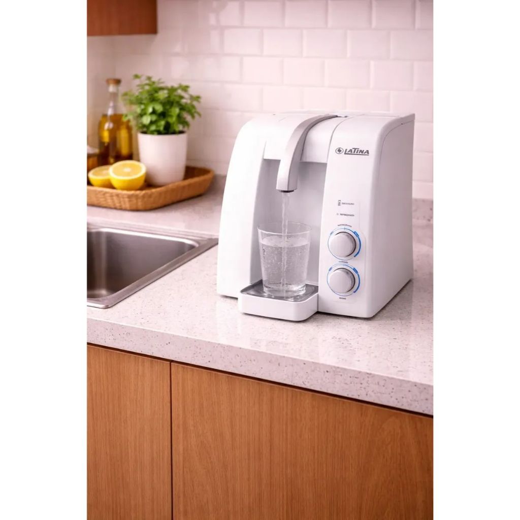 Purificador Água Gelada Latina PA733 Bivolt Filtro Carvão Ativado Branco Econômico