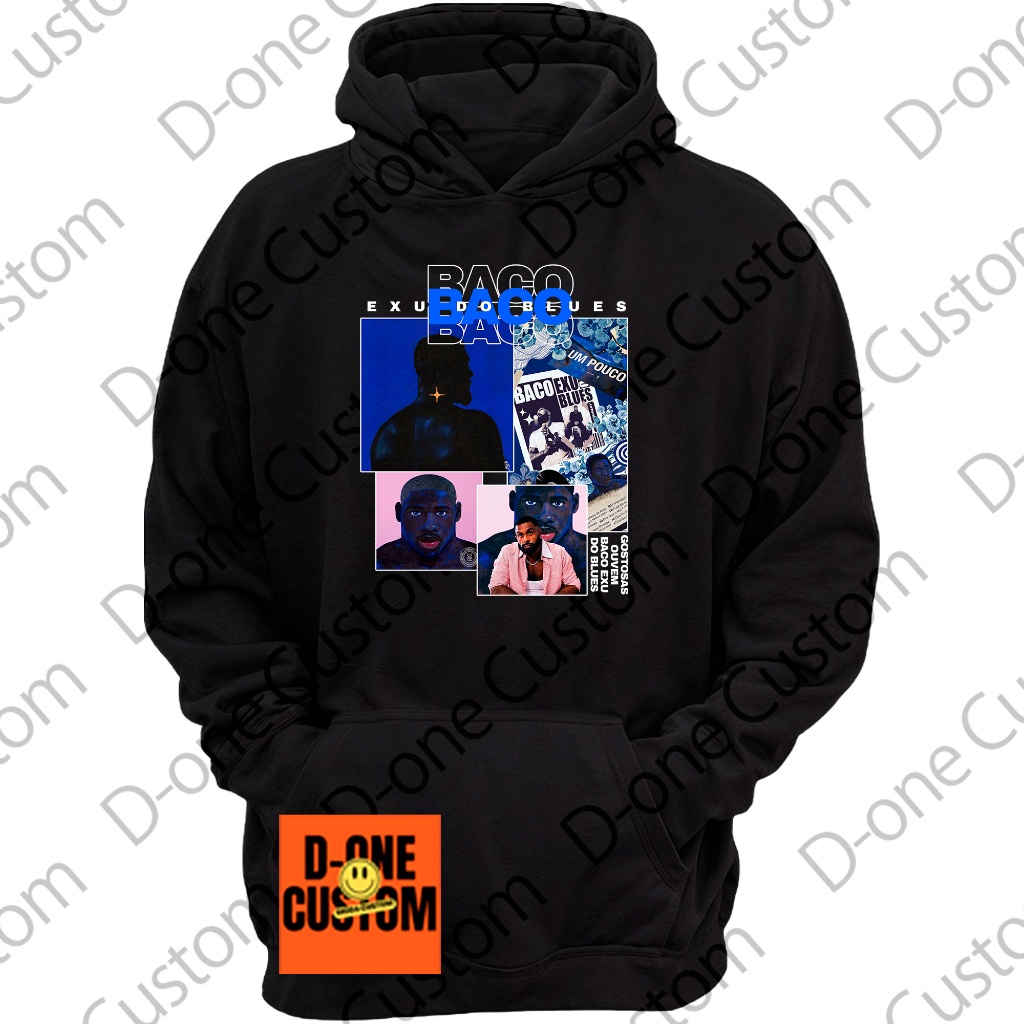 Moletom Blusa De Frio Baco Exu Do Blues Estampa Colorida Frente Show Hip-Hop Gostosas Ouvem Baco
