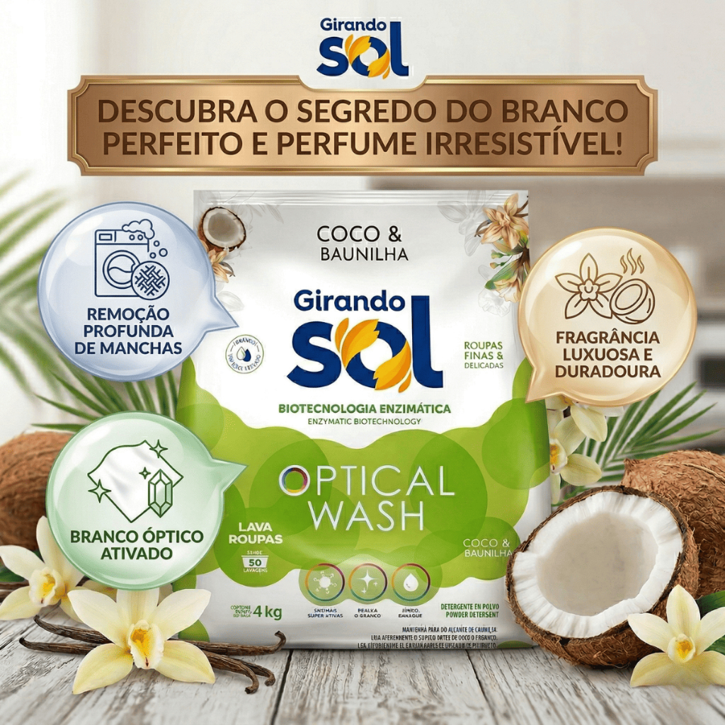 Sabão em Pó 4Kg - Girando Sol-Coco Baunilha Pacote Econômico Perfumado Lava Roupas Rende 50 Lavagens em Oferta na Shopee